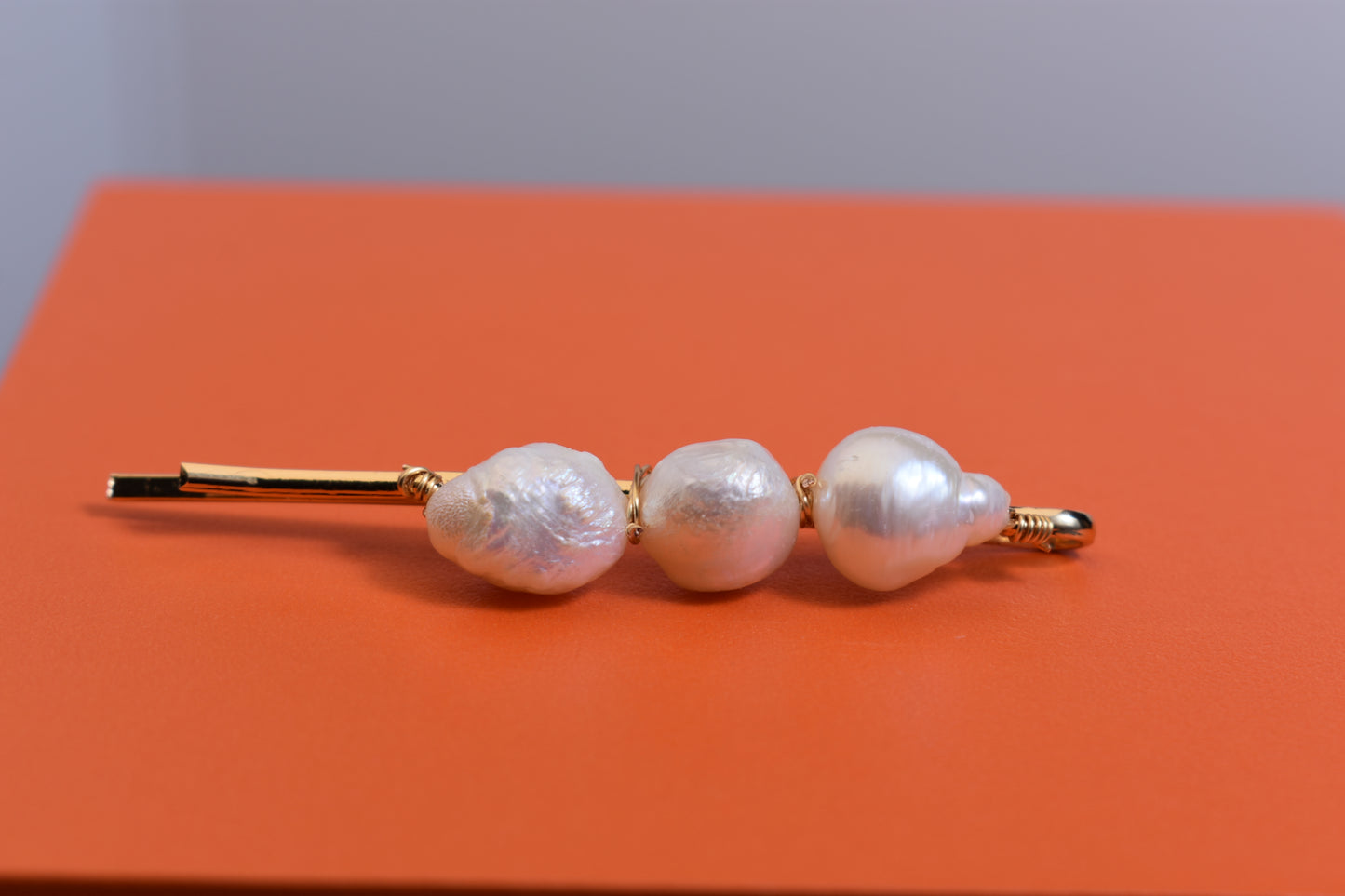 3 Natural Pearl Baroque Hair Clip Set