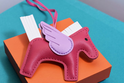 Little Pegasus bag pendant, woven rope double-layer chain nylon rope, pony tassel pearl keychain