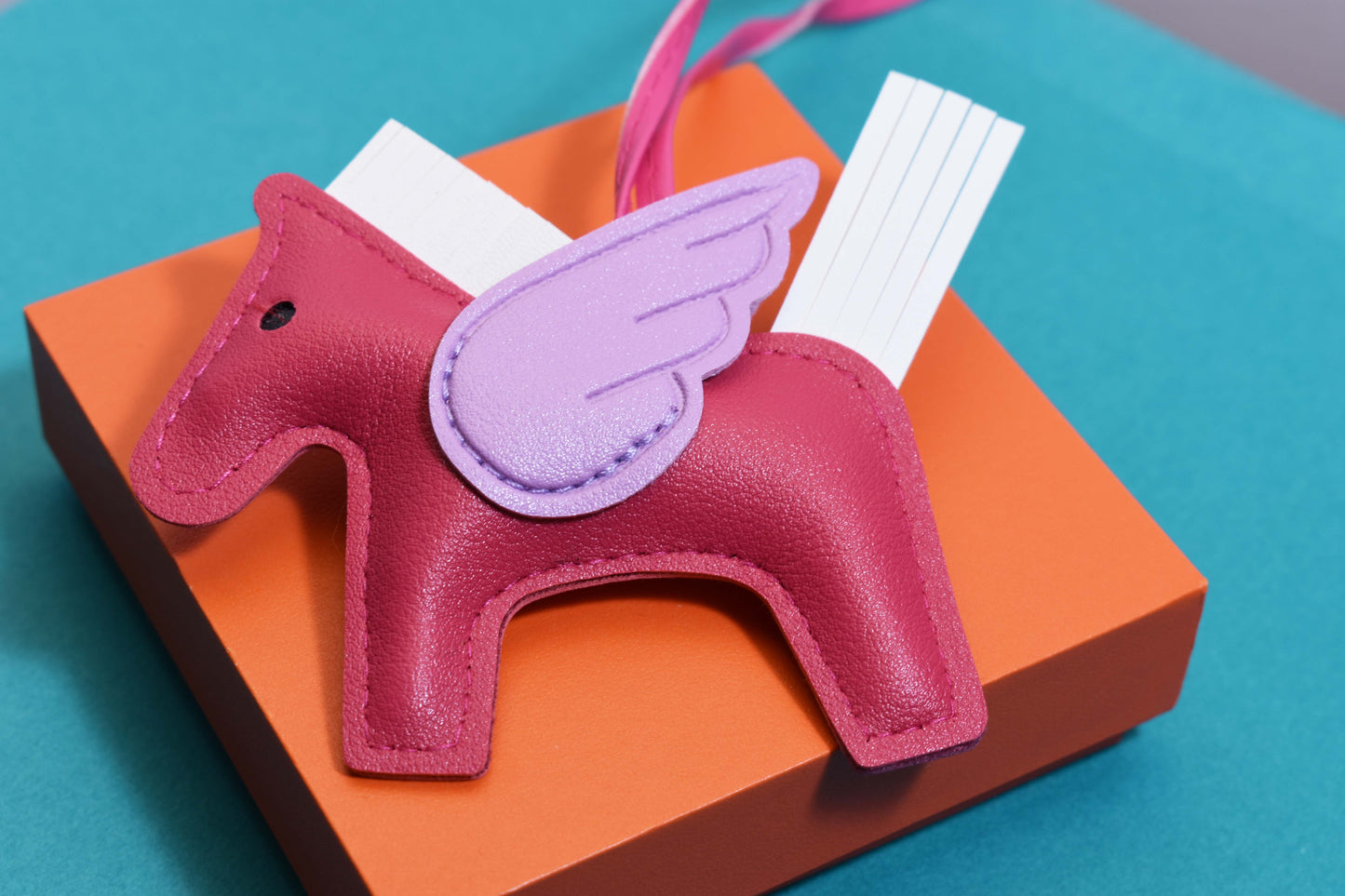 Little Pegasus bag pendant, woven rope double-layer chain nylon rope, pony tassel pearl keychain