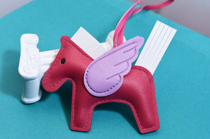 Little Pegasus bag pendant, woven rope double-layer chain nylon rope, pony tassel pearl keychain