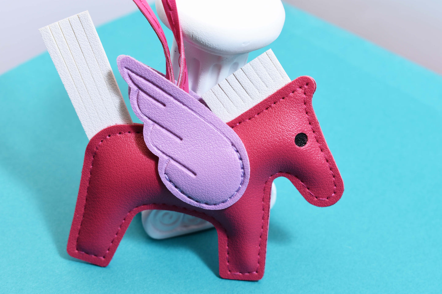 Little Pegasus bag pendant, woven rope double-layer chain nylon rope, pony tassel pearl keychain