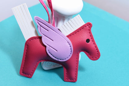 Little Pegasus bag pendant, woven rope double-layer chain nylon rope, pony tassel pearl keychain