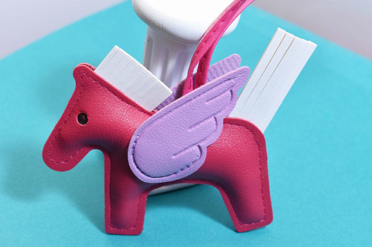 Little Pegasus bag pendant, woven rope double-layer chain nylon rope, pony tassel pearl keychain