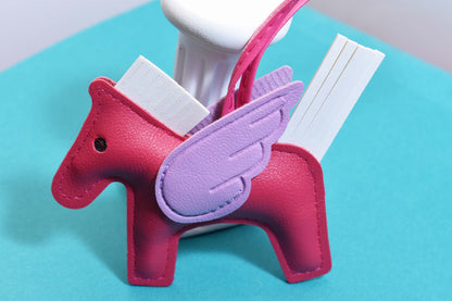 Little Pegasus bag pendant, woven rope double-layer chain nylon rope, pony tassel pearl keychain