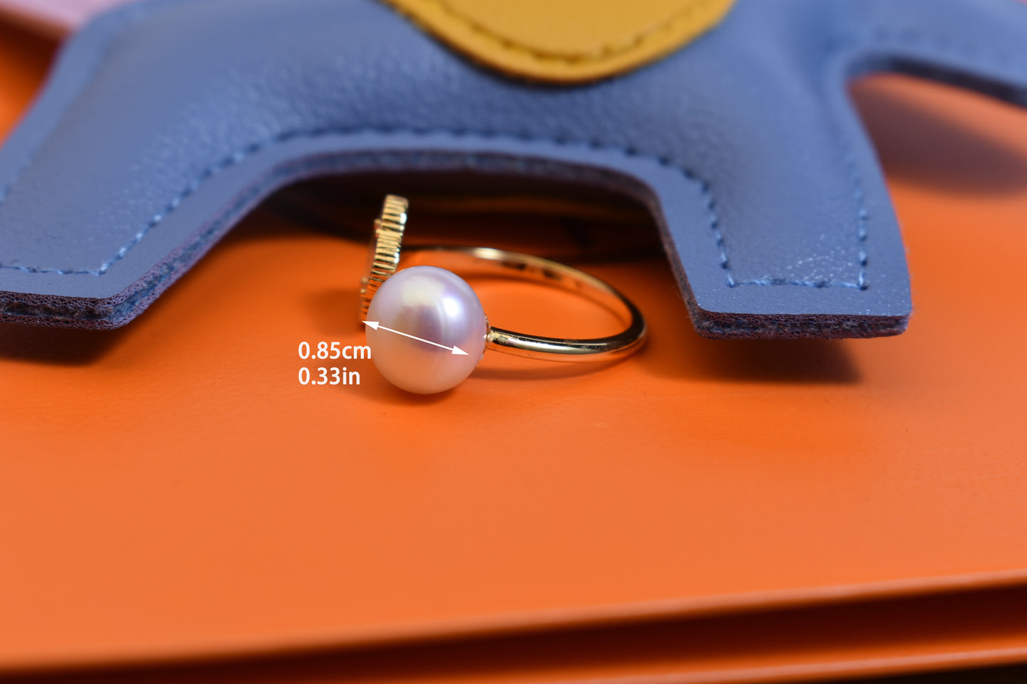 Natural pearl ring with lucky four petal flower design, white shell inlay, adjustable opening ring