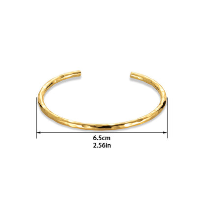 Natural Baroque Flat Pearl Bracelet Set of Three  Smile Bracelet Gold Open Hammer Bracelet