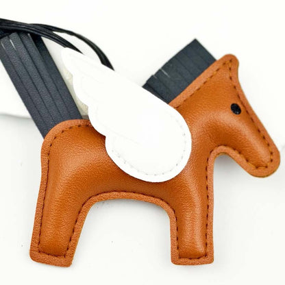 Little Pegasus bag pendant, woven rope double-layer chain nylon rope, pony tassel pearl keychain